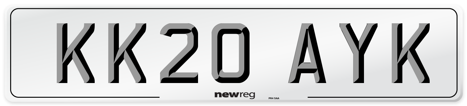 KK20 AYK Number Plate from New Reg